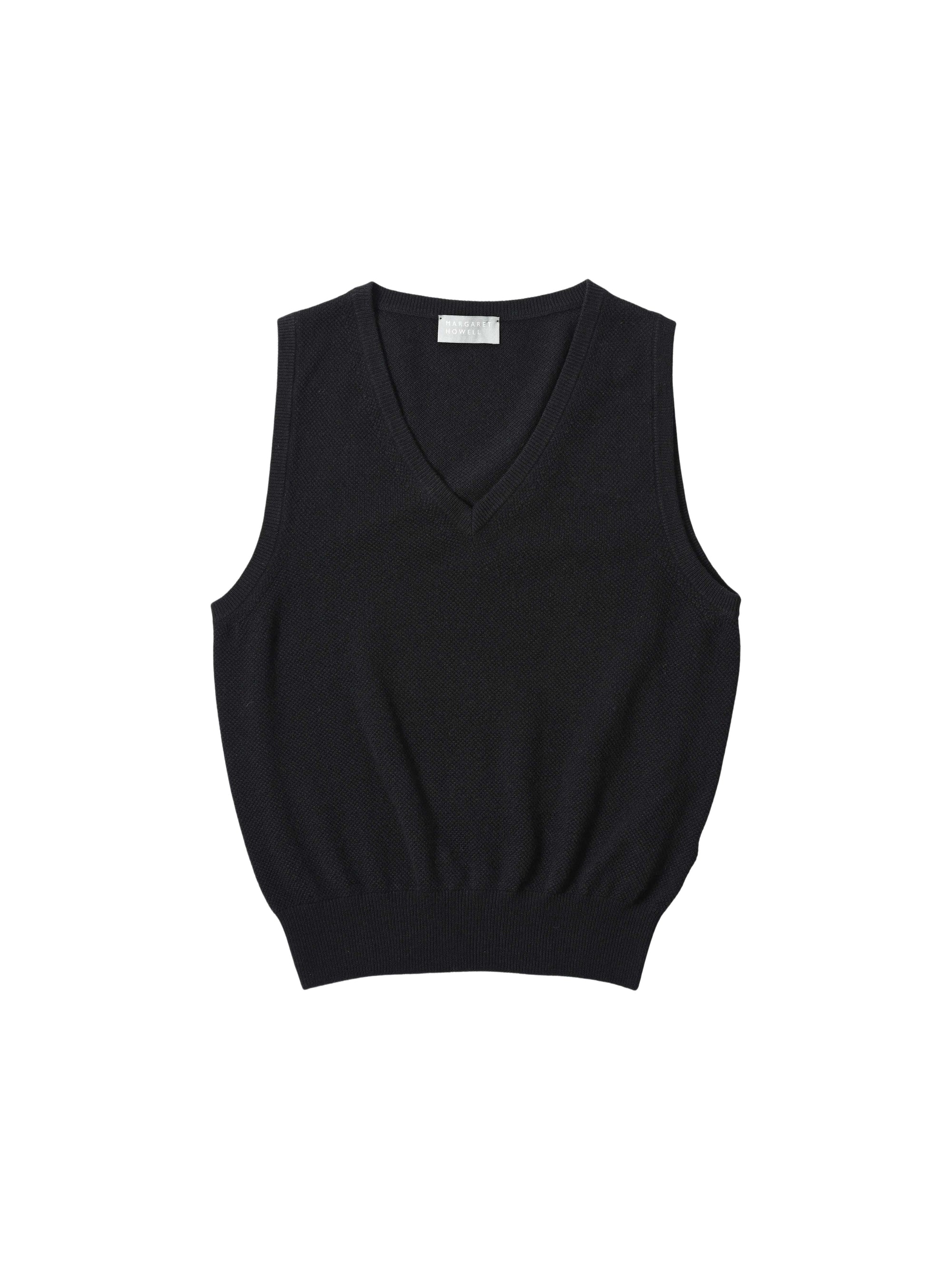 Pull sans manches en laine - Black
