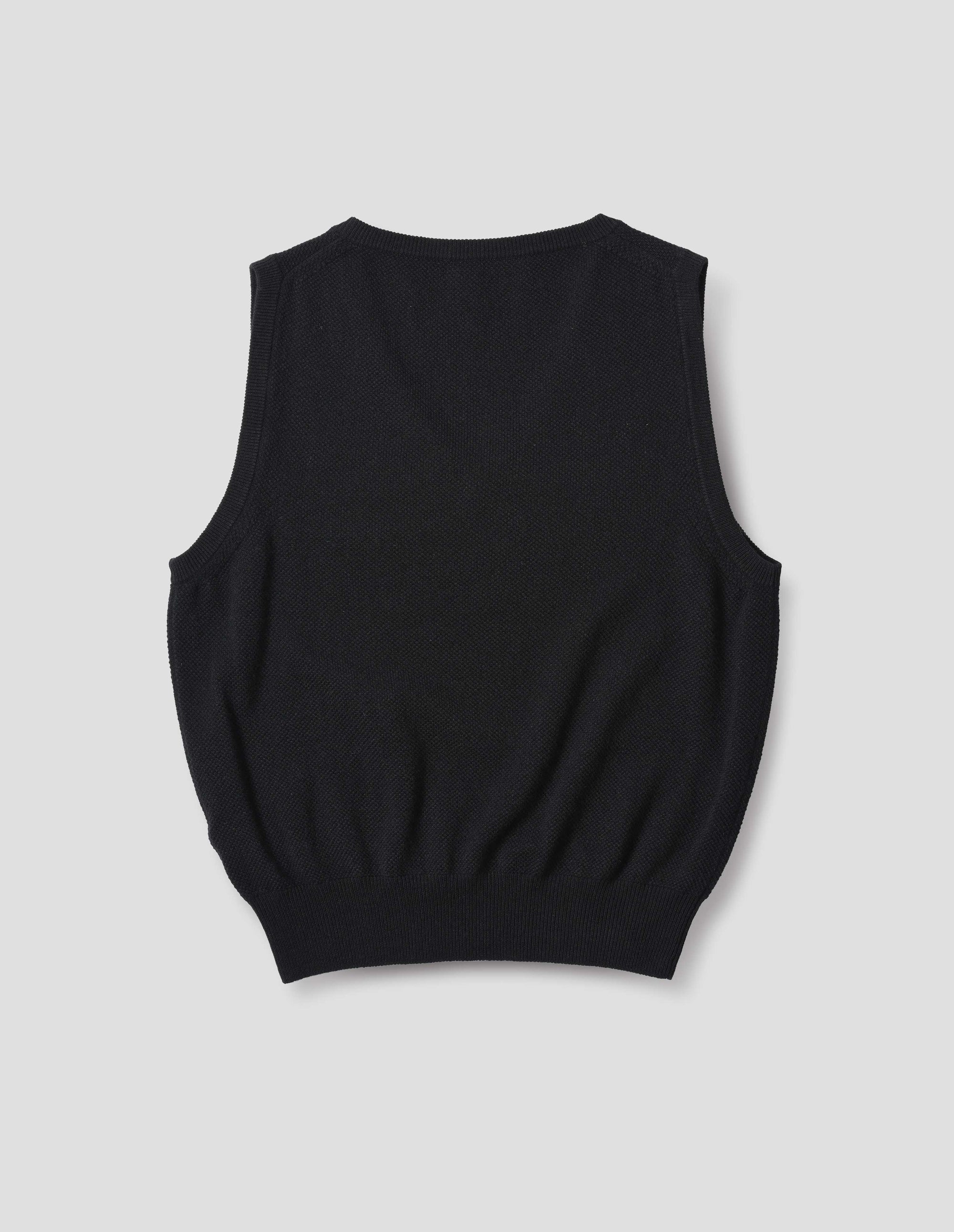 Débardeur col V en maille piquée - Black