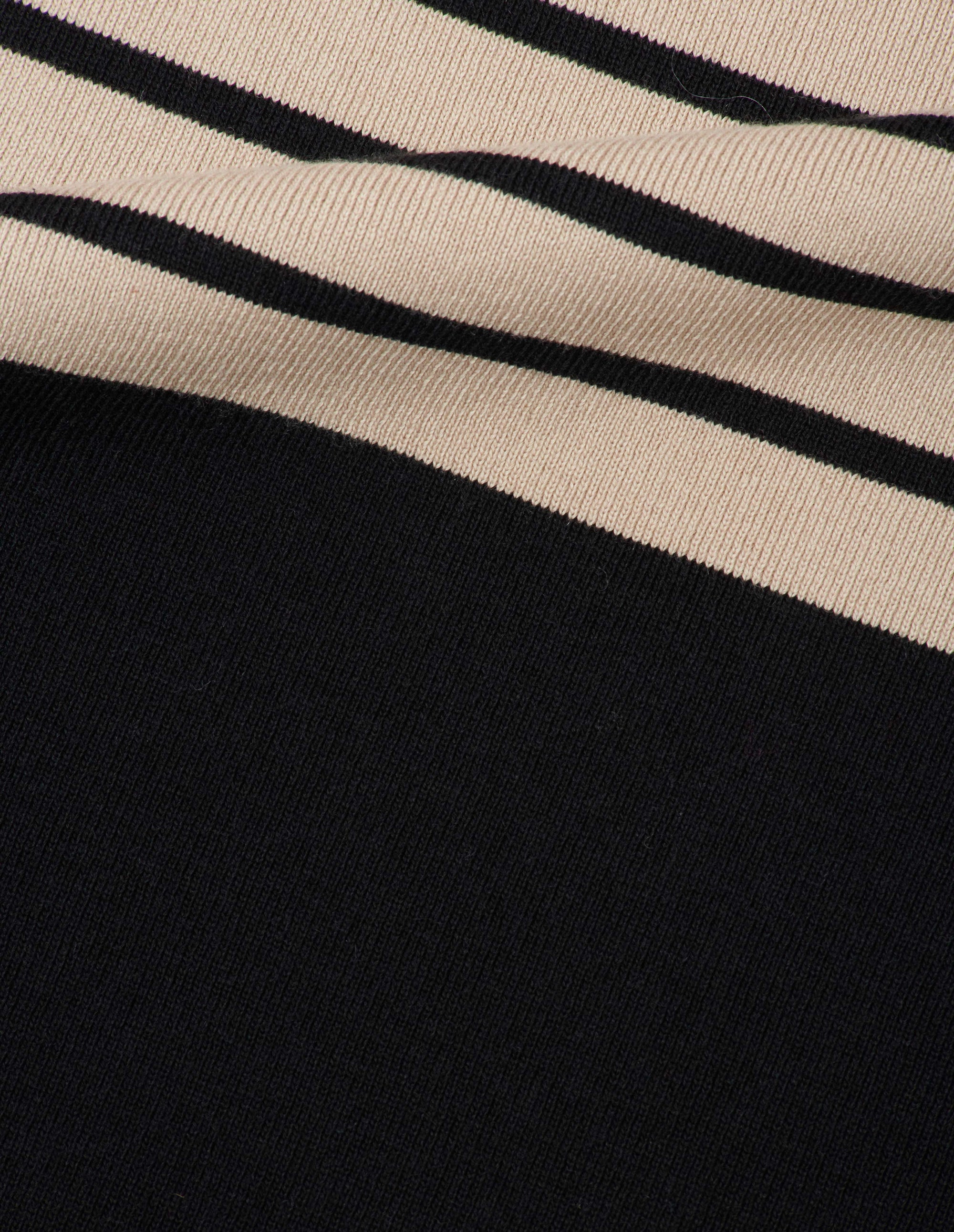 Pull breton à empiècement - Black & Oatmeal