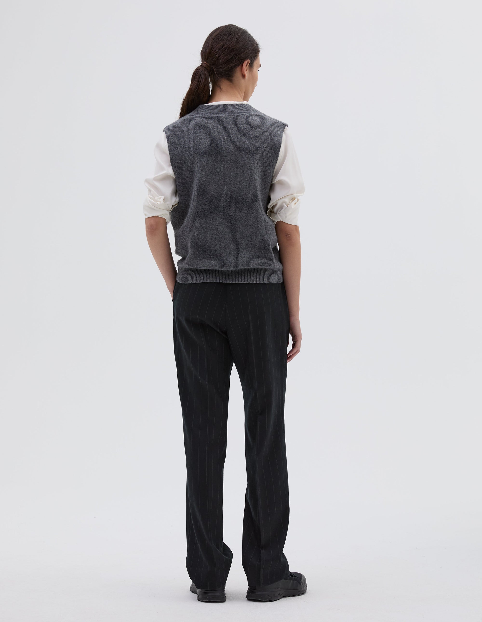 Débardeur col V croisé - Grey Flannel