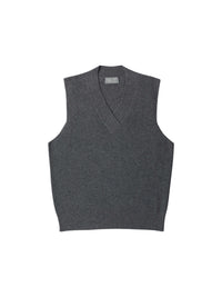 Pull sans manches col V en laine - Grey Flannel