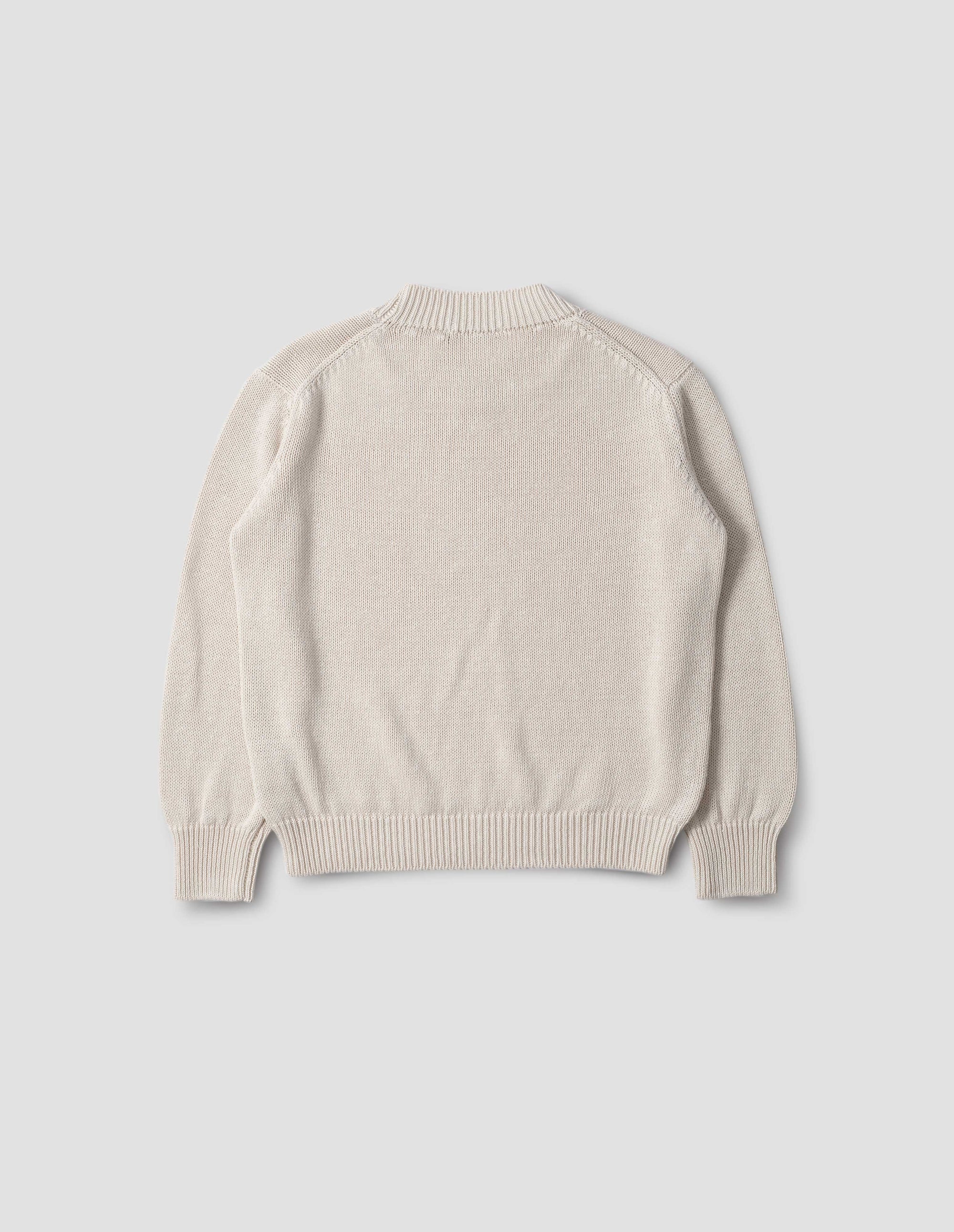 Pull col rond en grosse maille - White & Beige
