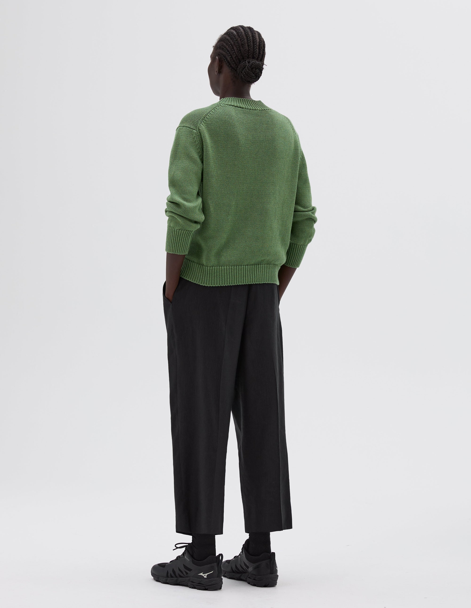 Pull col rond en grosse maille - Green