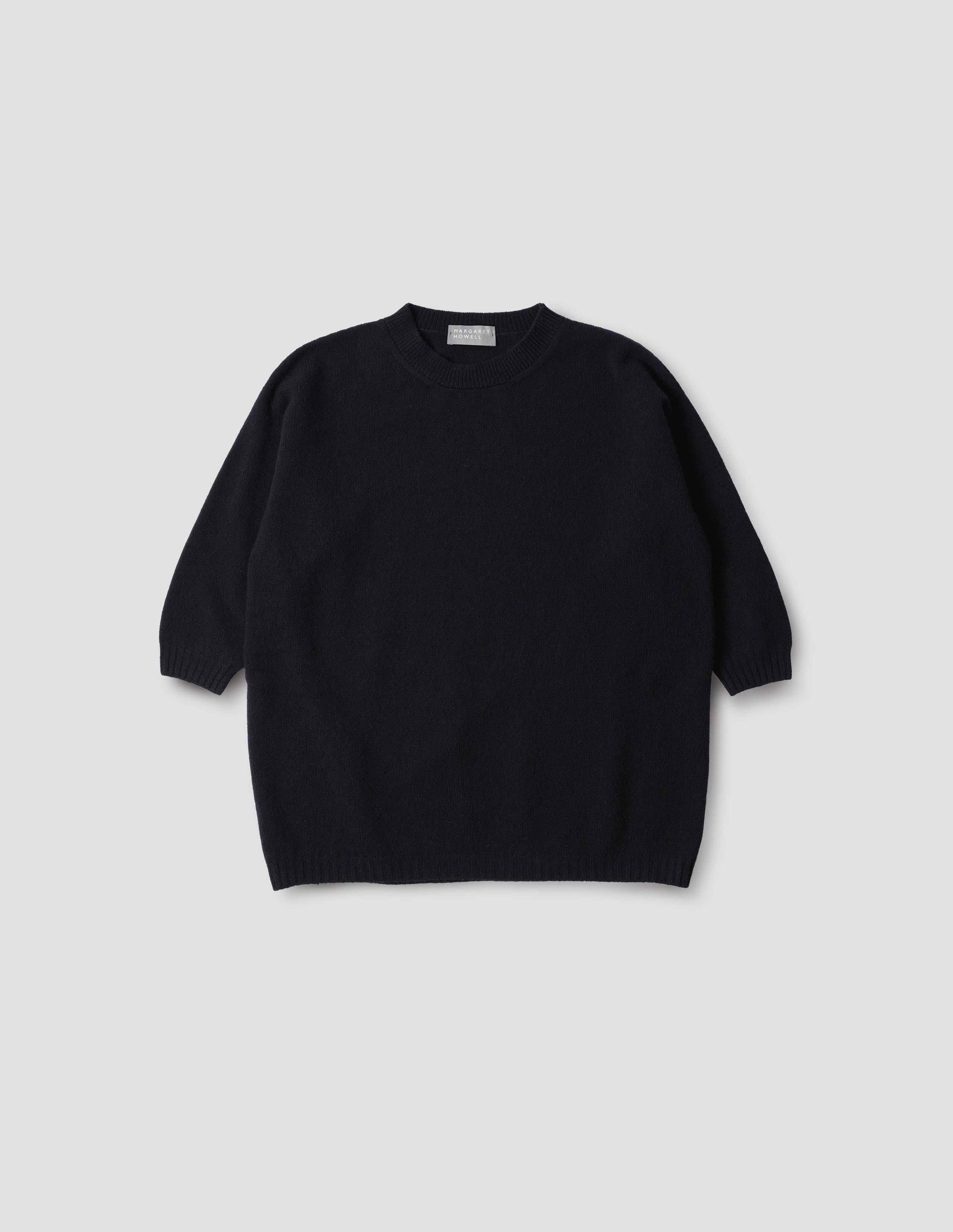 Pull col rond à manches courtes - Navy
