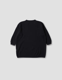 Pull col rond à manches courtes - Navy