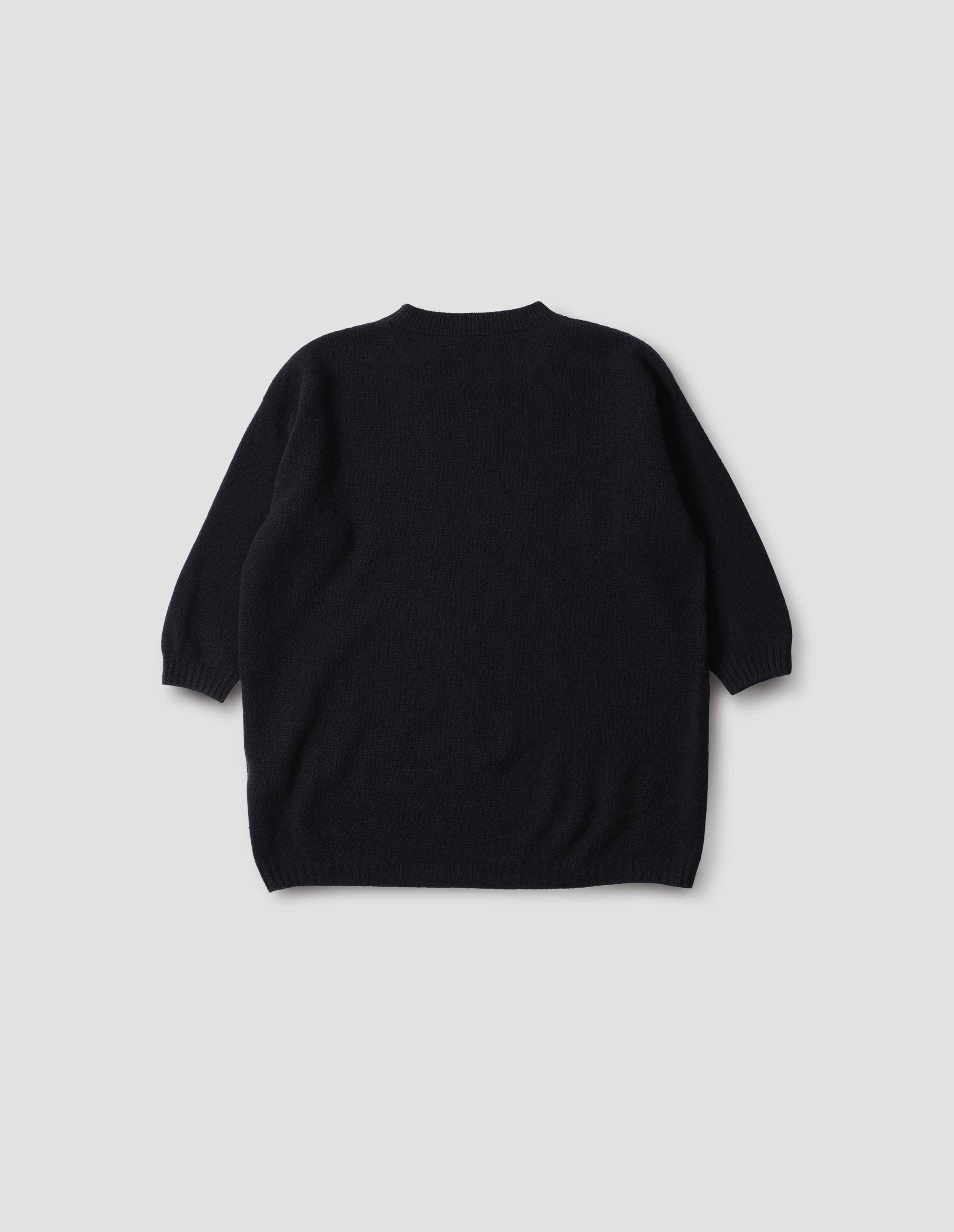 Pull col rond à manches courtes - Navy