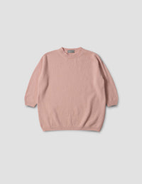 Pull col rond à manches courtes - Pink