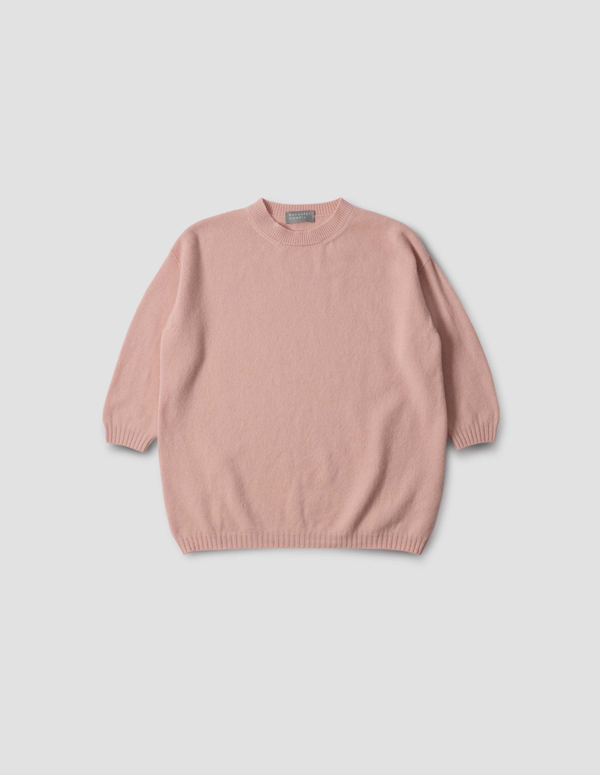 Pull col rond à manches courtes - Pink