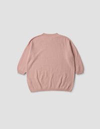 Pull col rond à manches courtes - Pink