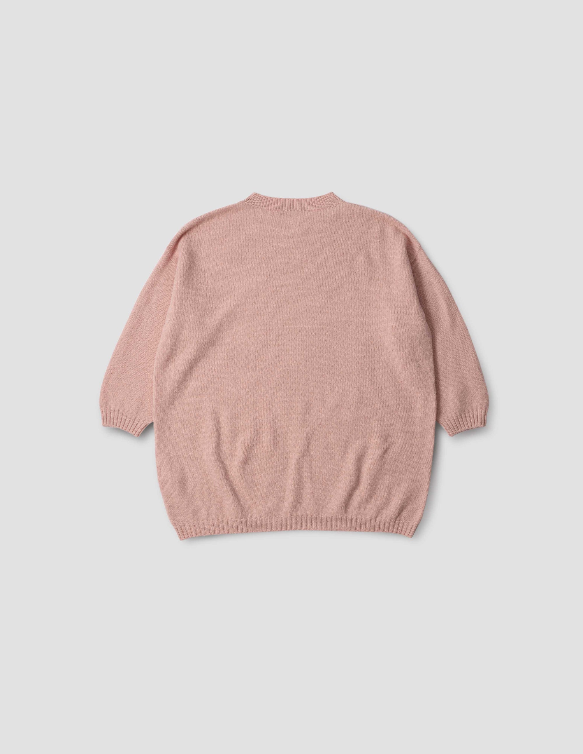 Pull col rond à manches courtes - Pink
