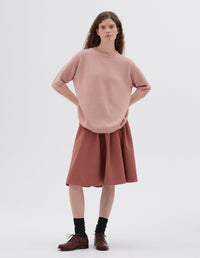 Pull col rond à manches courtes - Pink