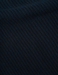 Gilet en côtes anglaises à col châle - Navy