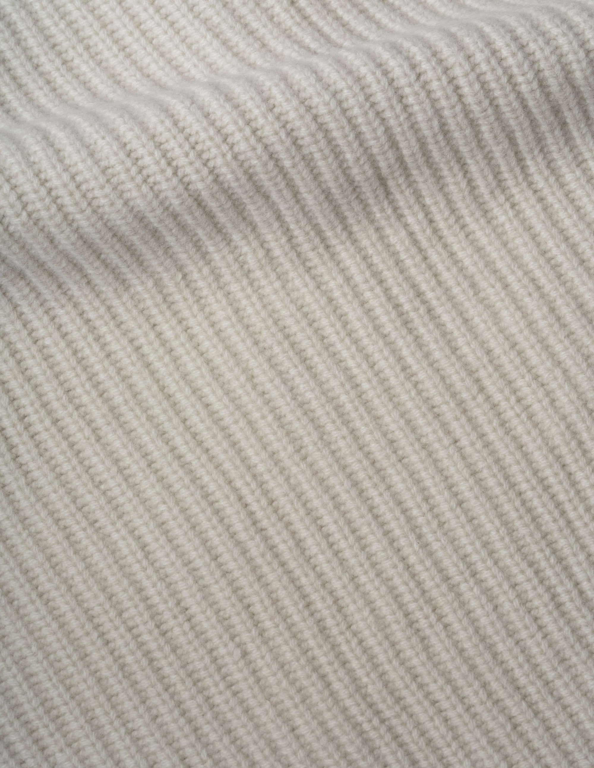 Gilet en côtes anglaises à col châle - Beige & White
