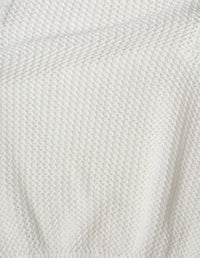 Polo en maille ajourée - Beige & White