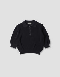 Polo en maille ajourée - Navy