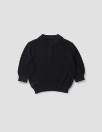 Polo en maille ajourée - Navy