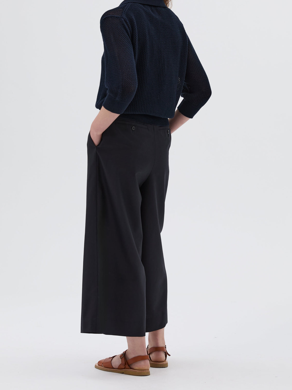 Polo en maille ajourée - Navy