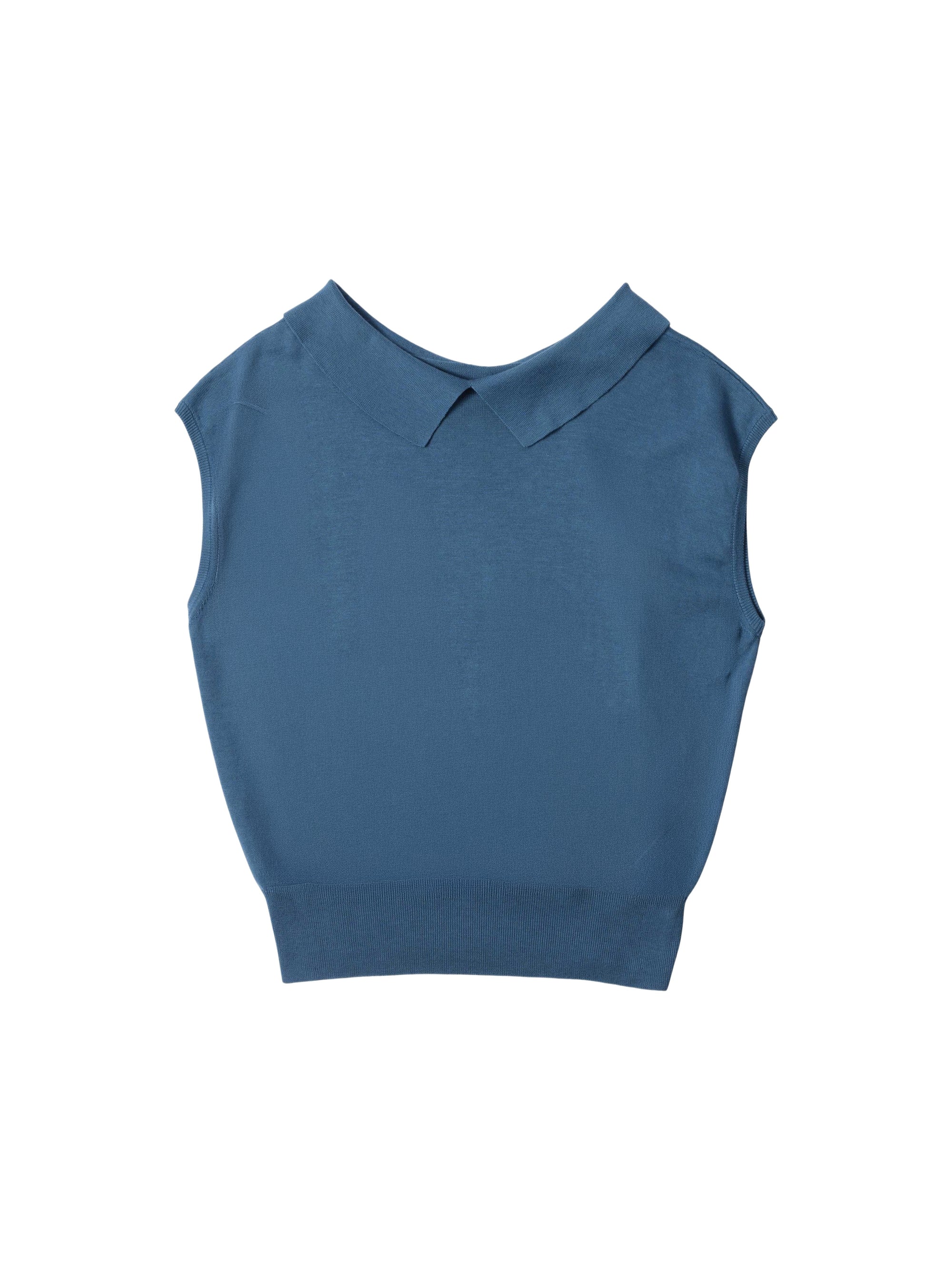 Pull sans manches à col - Blue