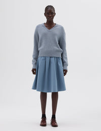 Pull col V fuselé - Blue