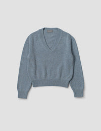 Pull col V fuselé - Blue