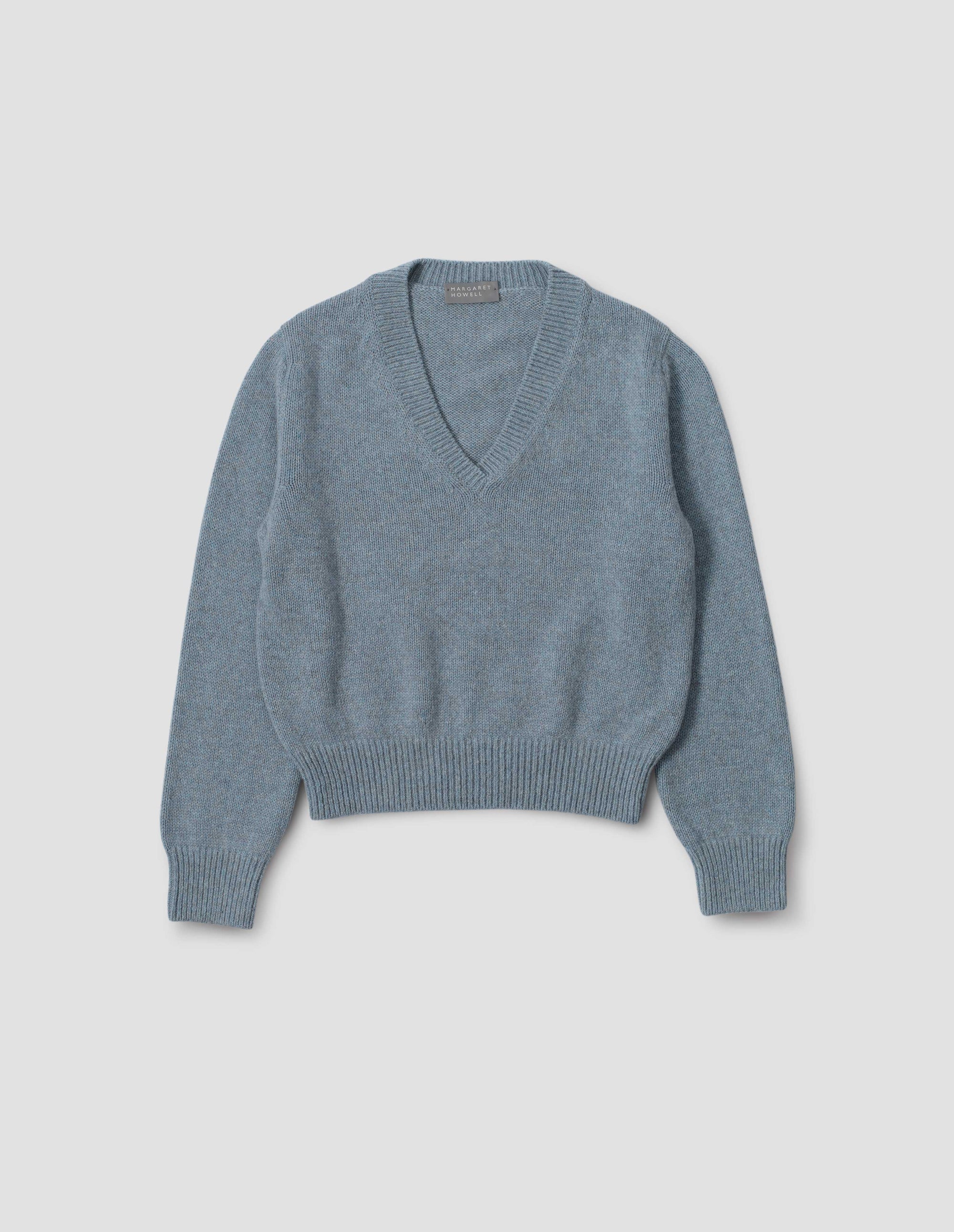 Pull col V fuselé - Blue