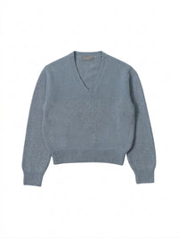Pull à col V en laine - Blue