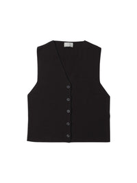 Gilet côtelé en laine - Black