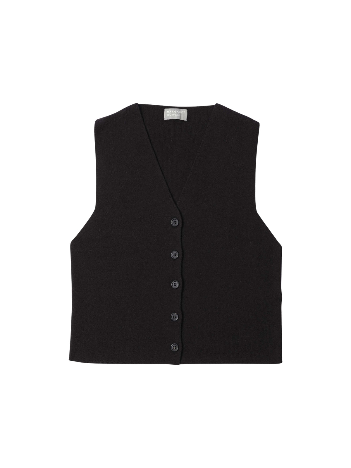 Gilet côtelé en laine - Black