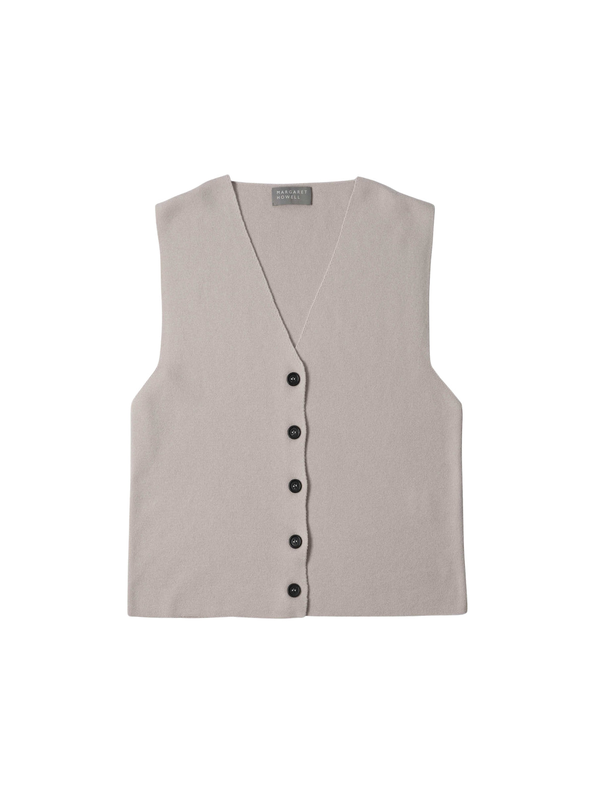 Gilet côtelé en laine - Grey & Beige