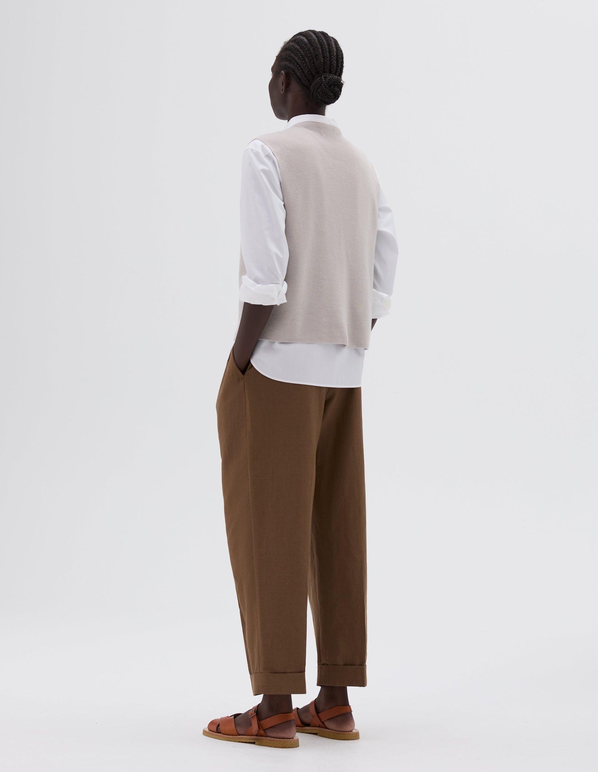 Gilet côtelé - Gray & Beige