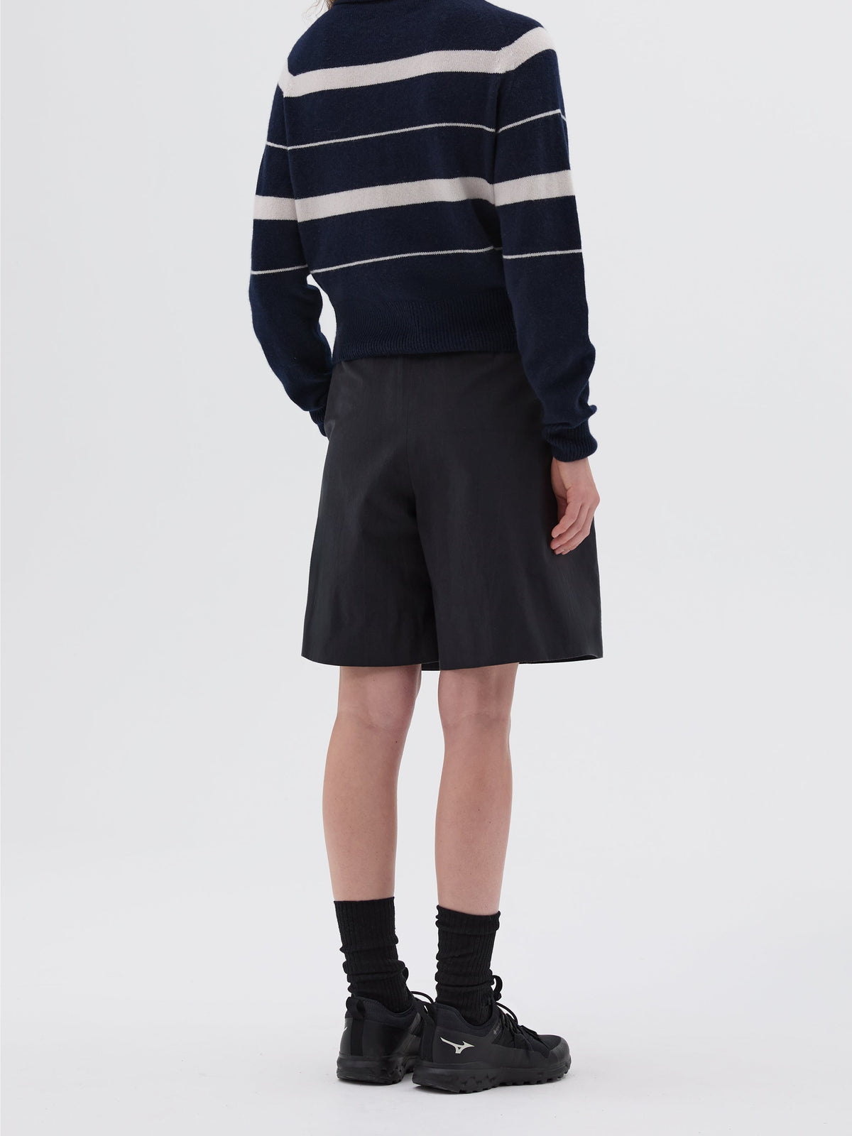 Pull à rayures en cachemire - White & Navy