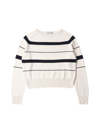 Pull à rayures en cachemire - Navy & White