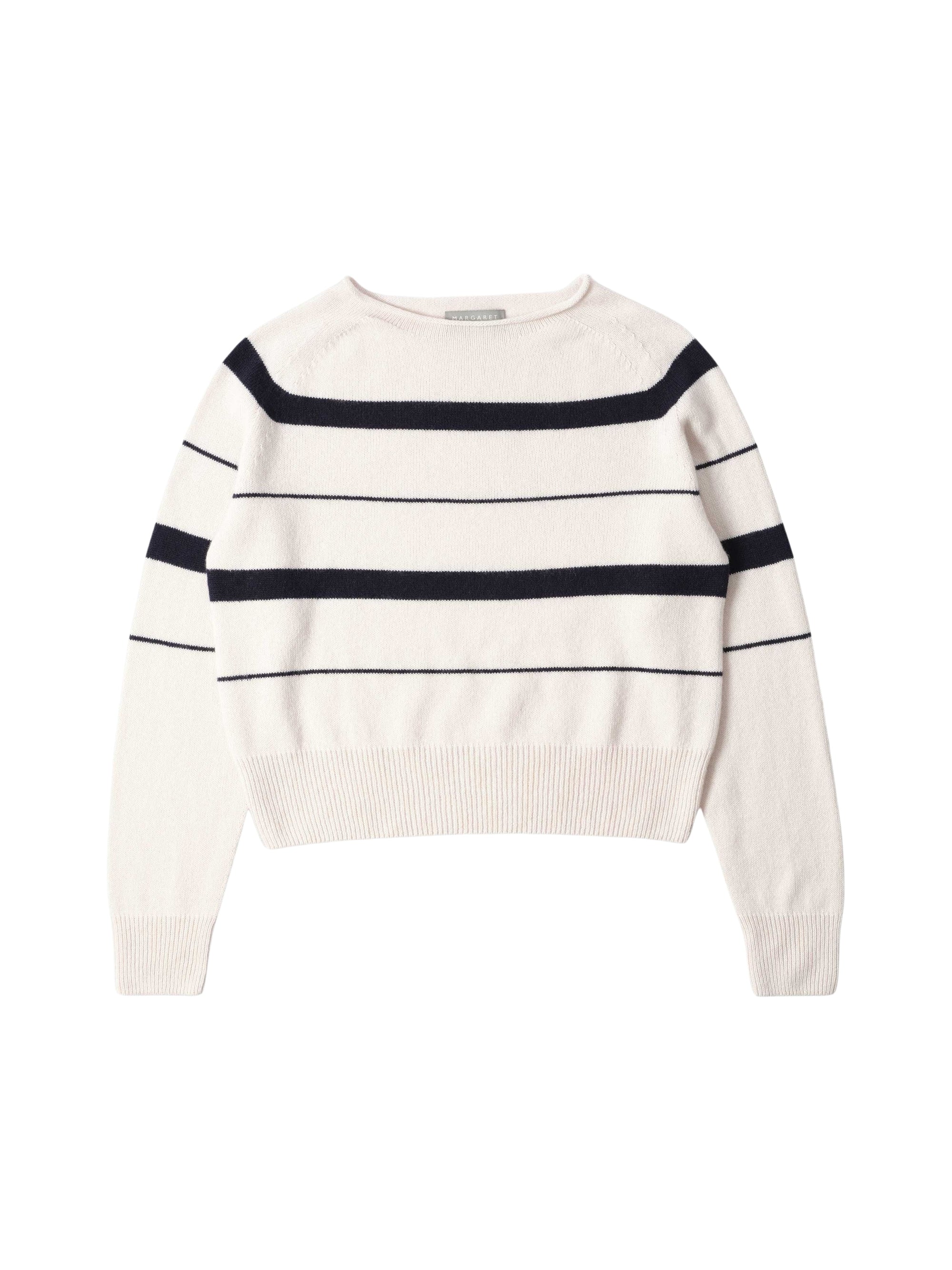Pull à rayures en cachemire - Navy & White