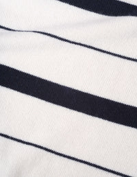 Pull à rayures à bords roulottés - Navy & White & Striped