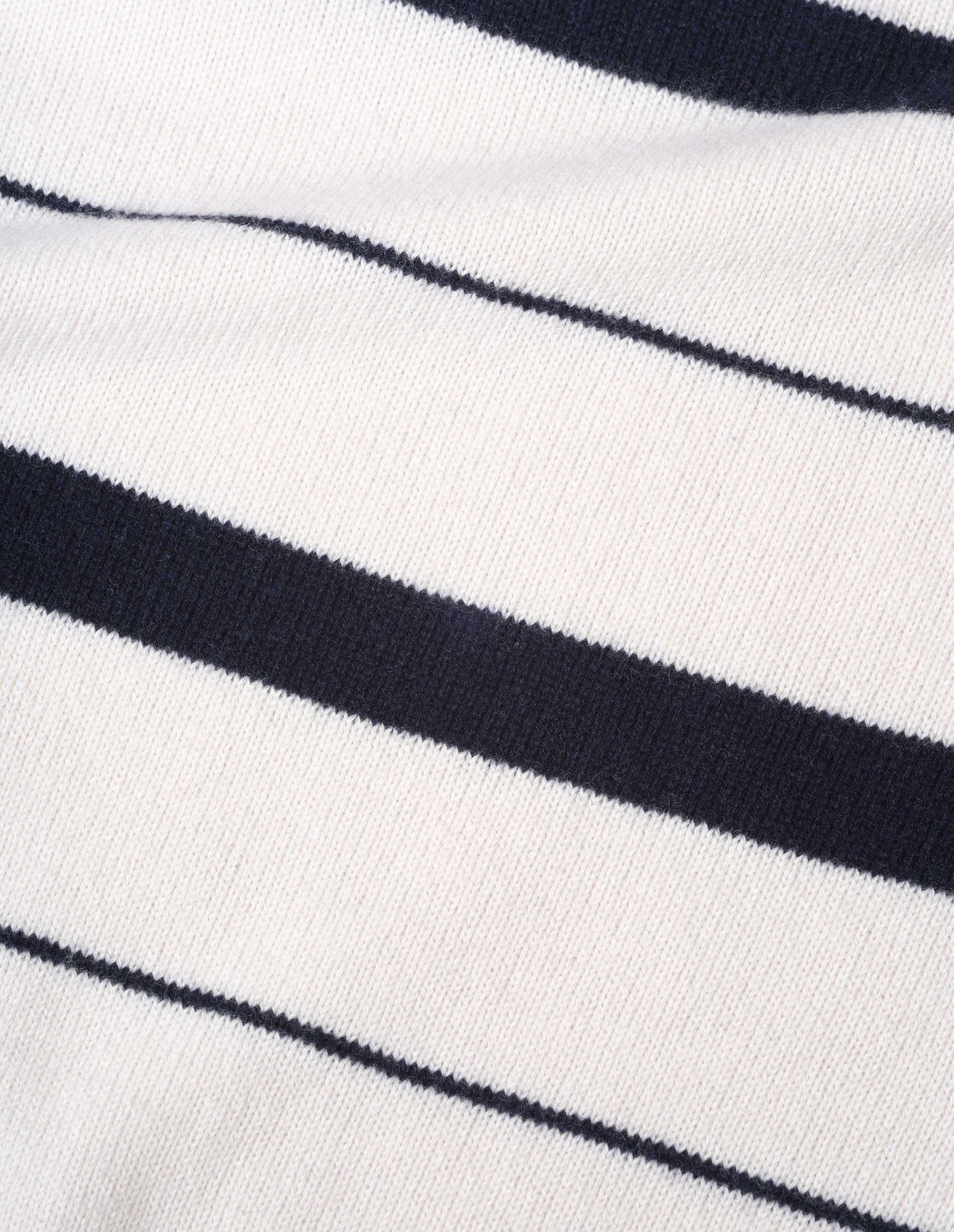 Pull à rayures à bords roulottés - Navy & White & Striped