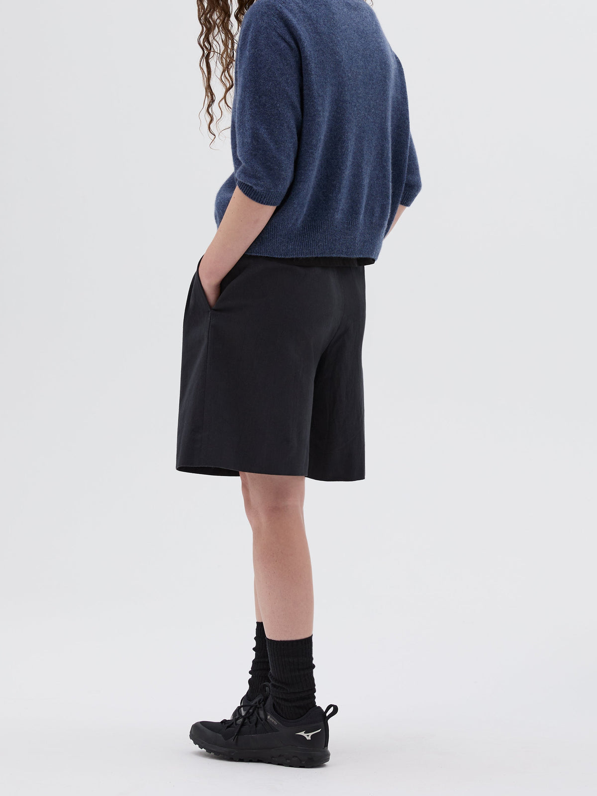 Cardigan à manches courtes en cachemire - Blue & Navy