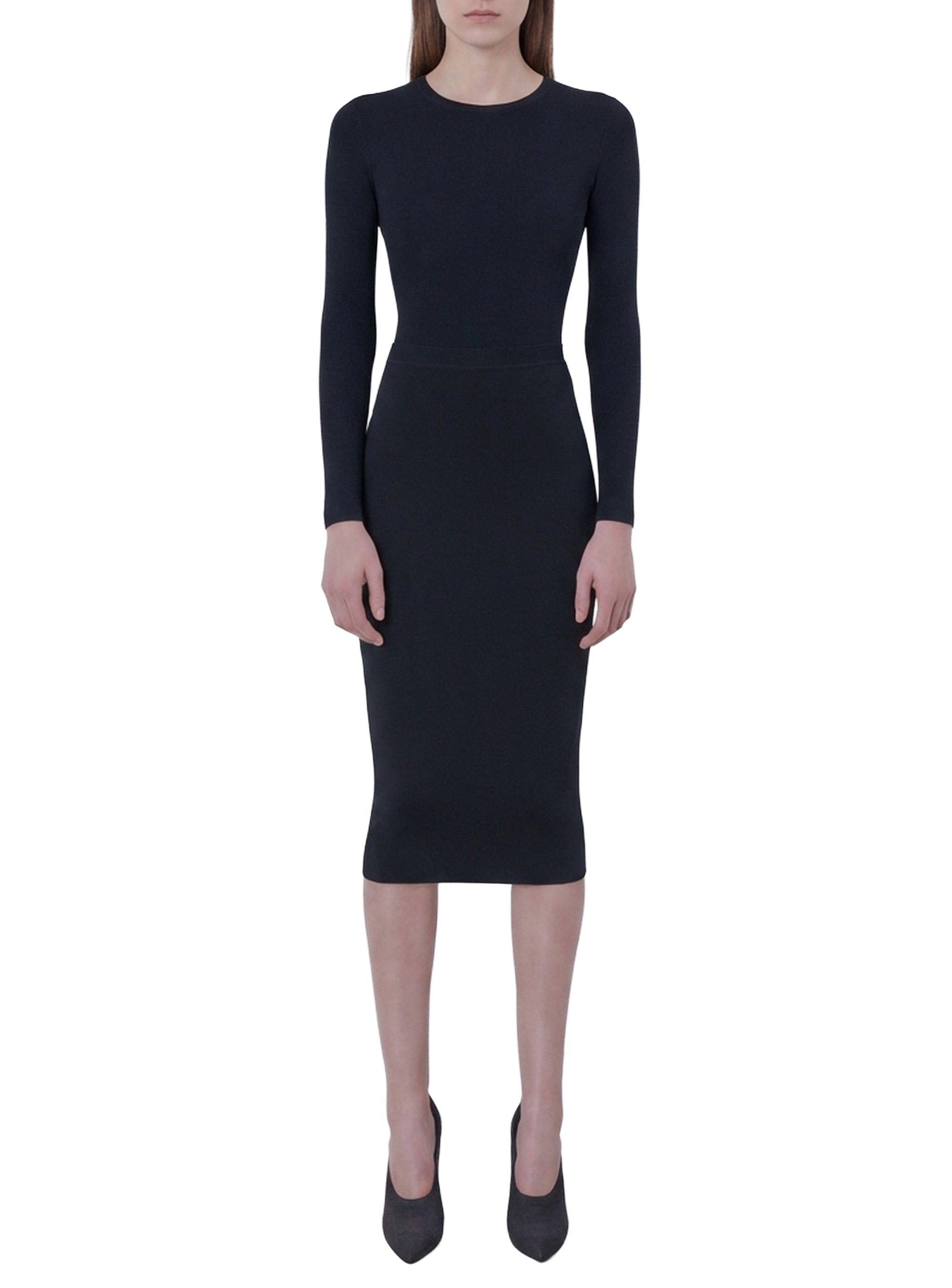 Jupe midi en maille - Black