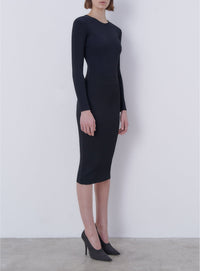 Jupe midi en maille - Black