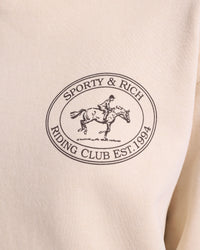 Sweat à capuche Riding Club à poche - Cream