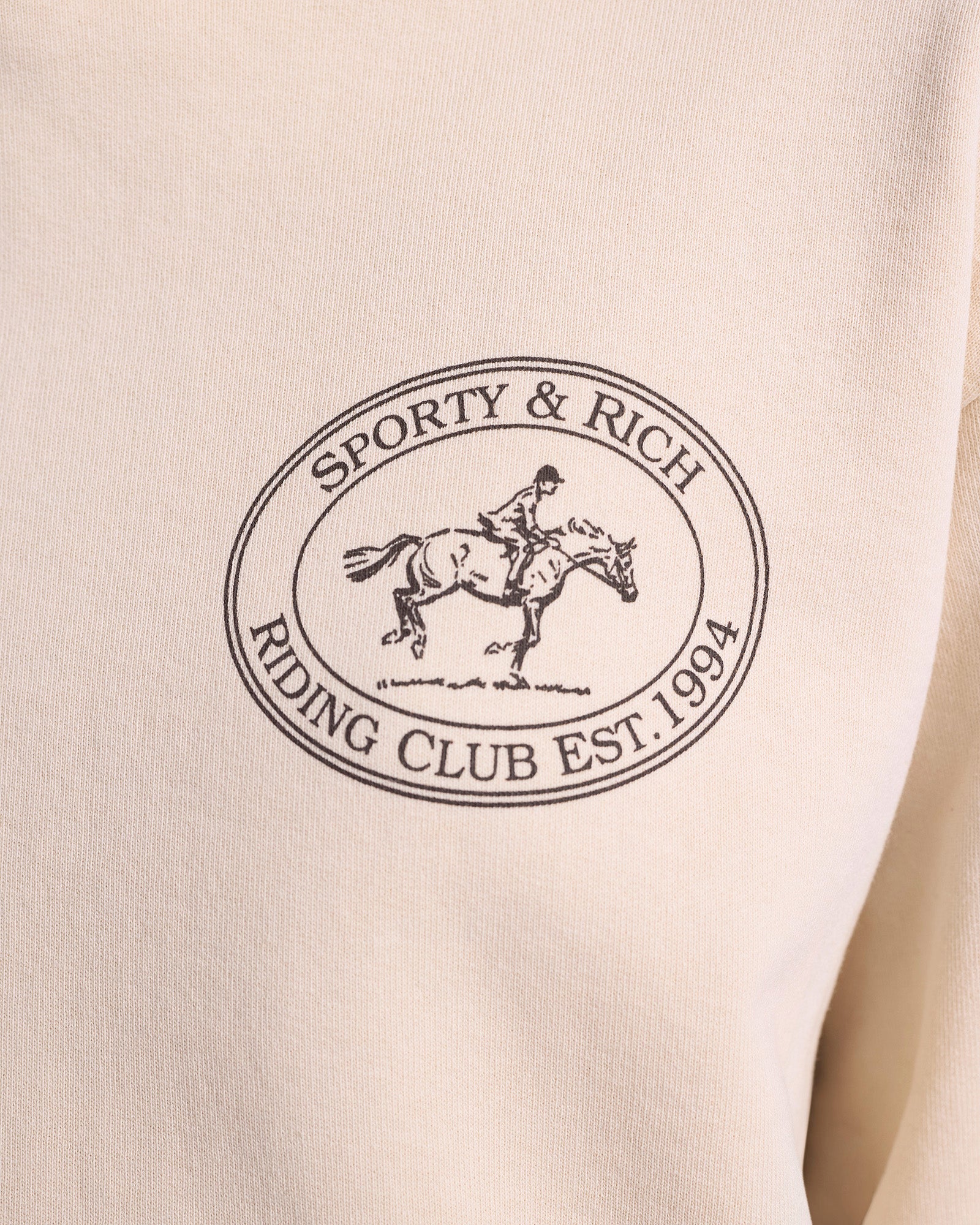Sweat à capuche Riding Club à poche - Cream