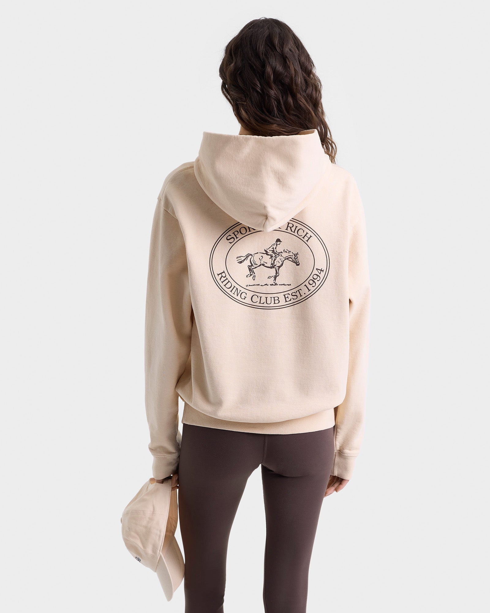 Sweat à capuche Riding Club à poche - Cream