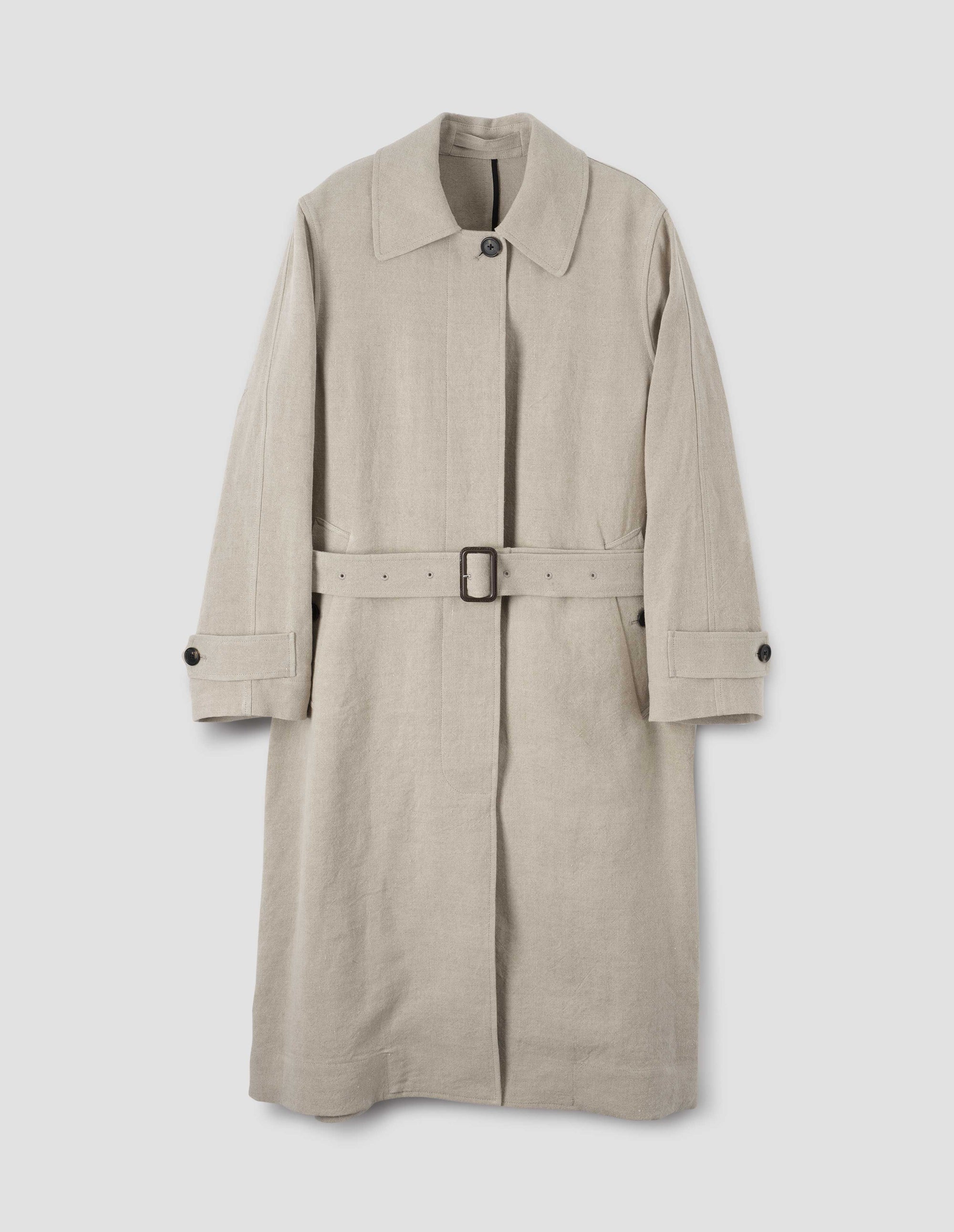 Imperméable à patte de boutonnage cachée - Beige