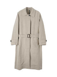 Trench-coat ample en lin - Beige