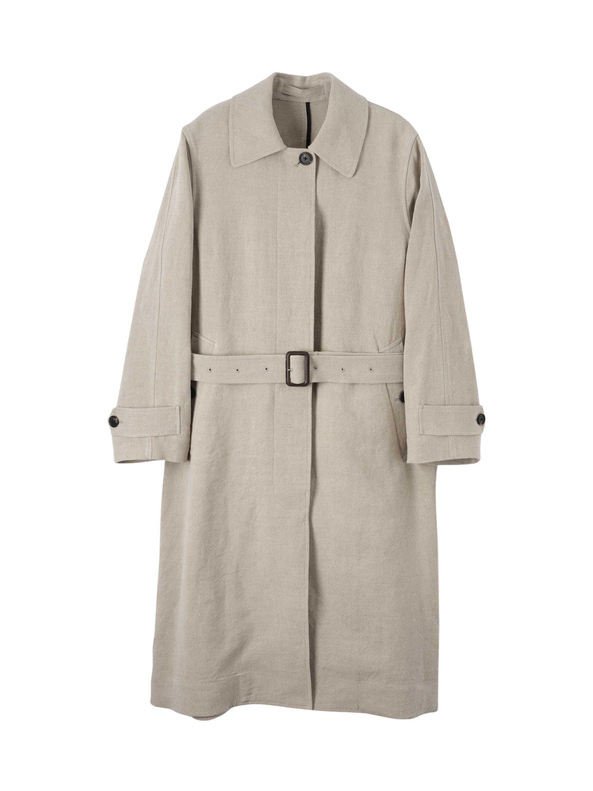 Trench-coat ample en lin - Beige