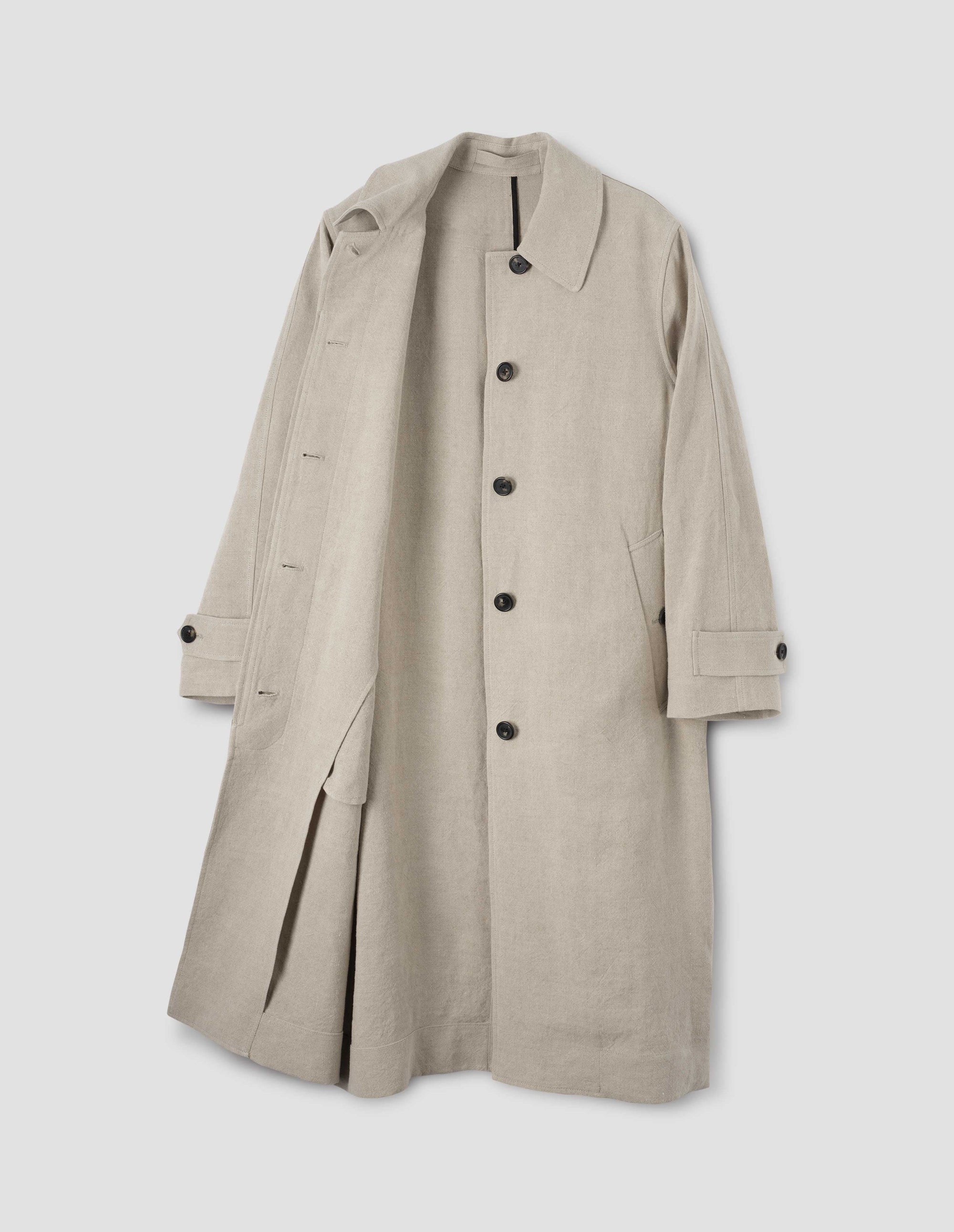 Imperméable à patte de boutonnage cachée - Beige