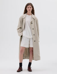 Imperméable à patte de boutonnage cachée - Beige