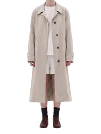 Loose-fitting linen trench coat - Beige