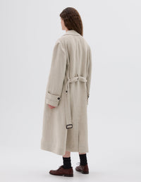 Imperméable à patte de boutonnage cachée - Beige