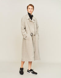 Imperméable à patte de boutonnage cachée - Beige