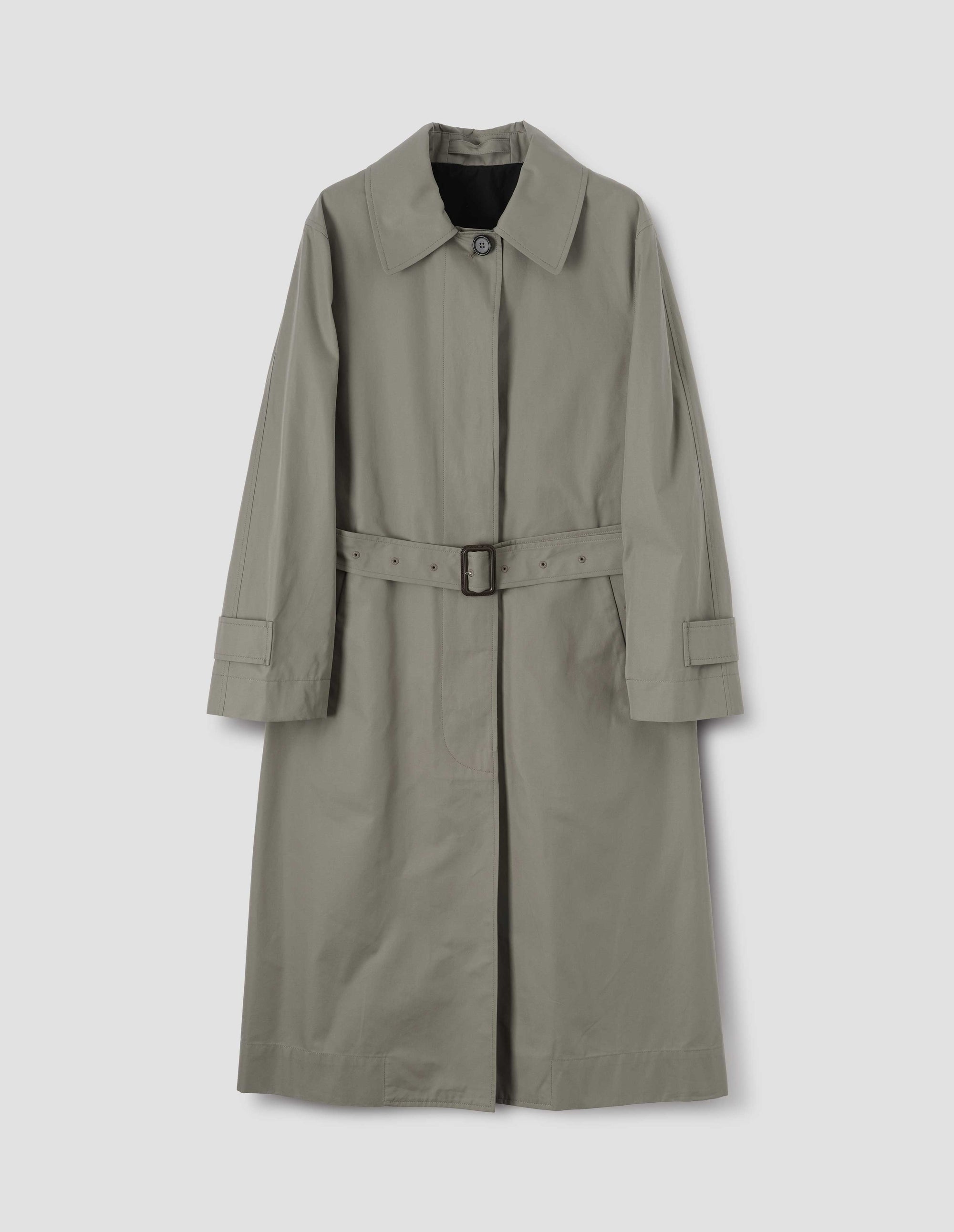 Imperméable à patte de boutonnage cachée - Brown & Gray & Green & Beige